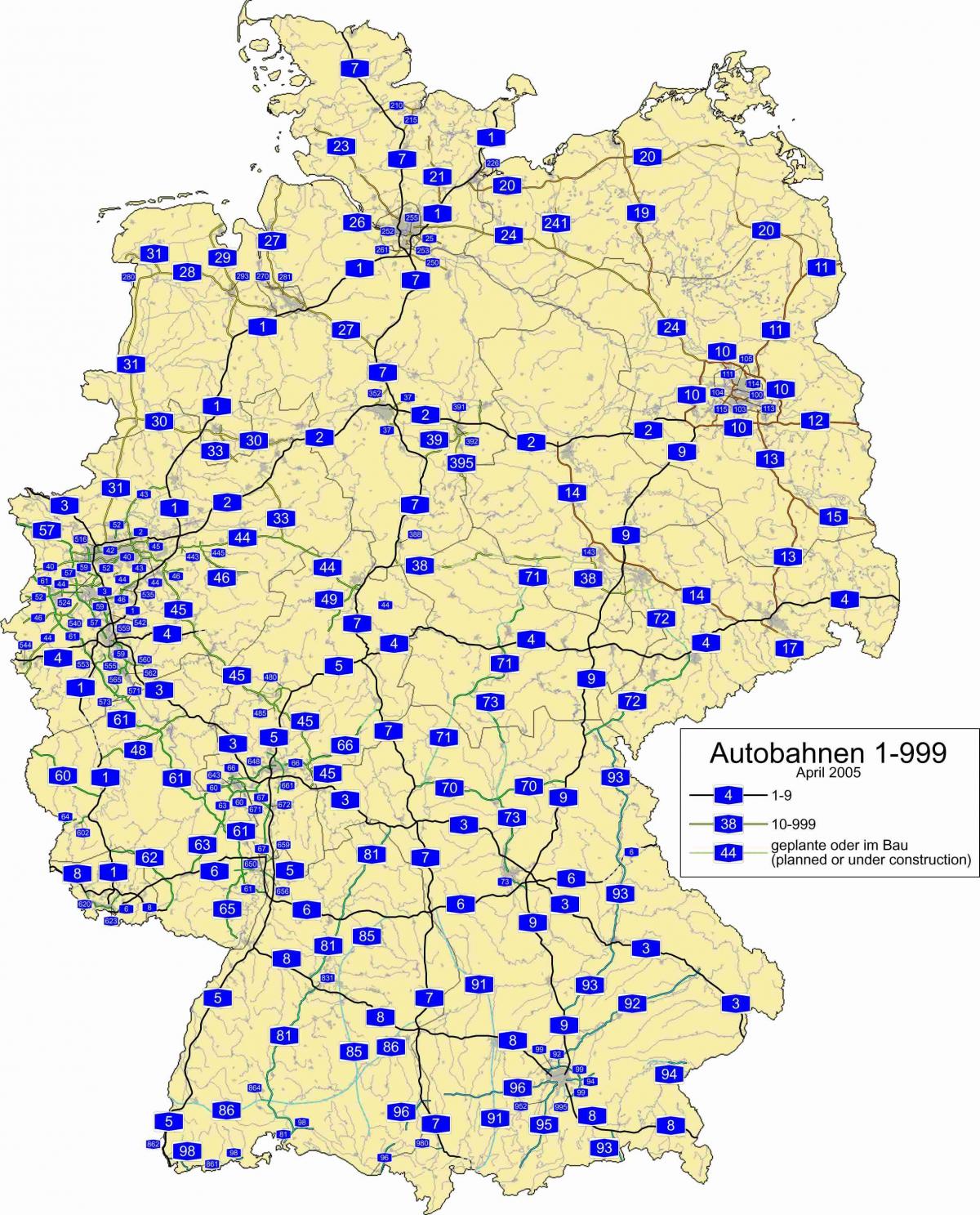 Mappa delle autostrade della Germania