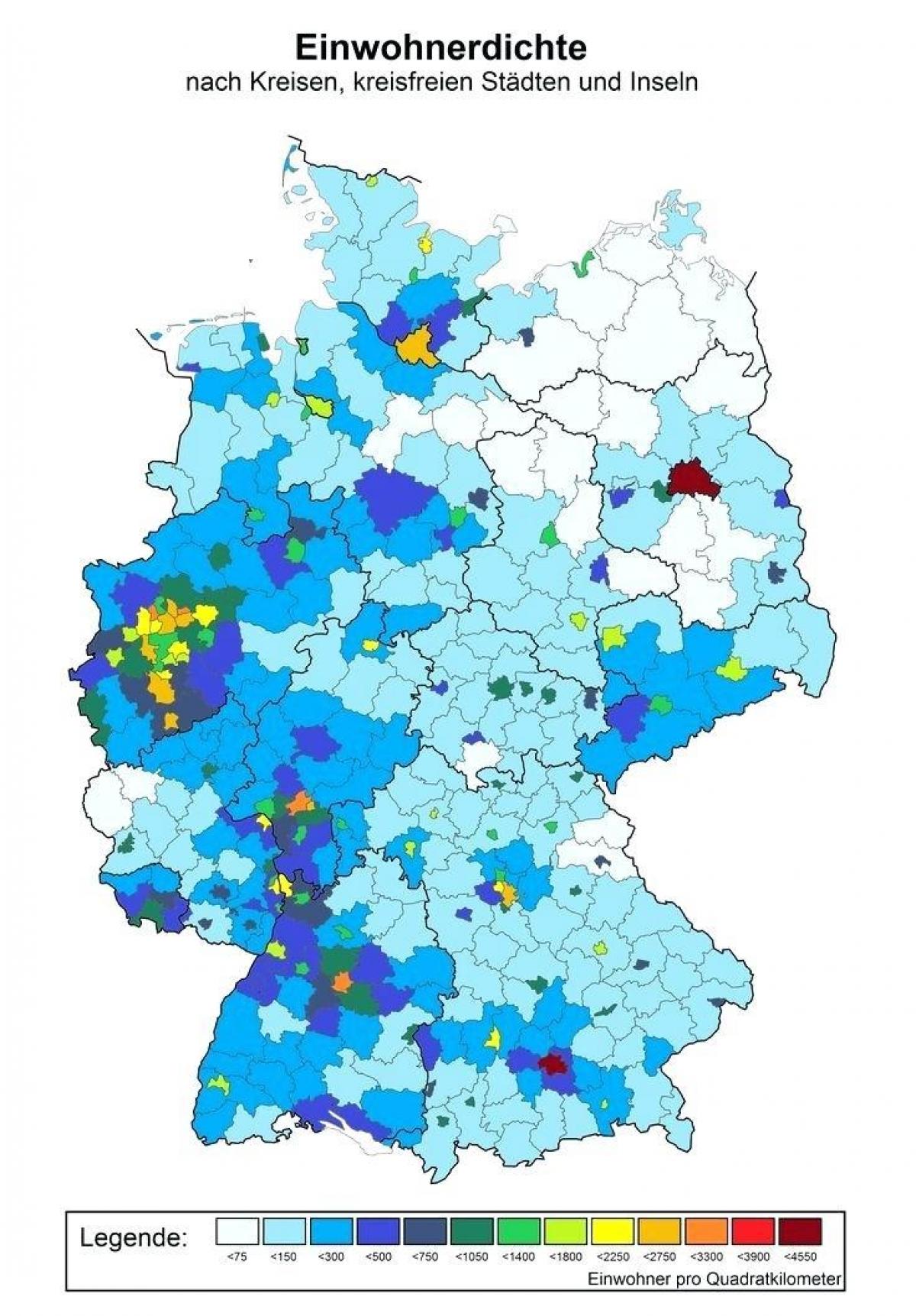Mappa della densità della Germania