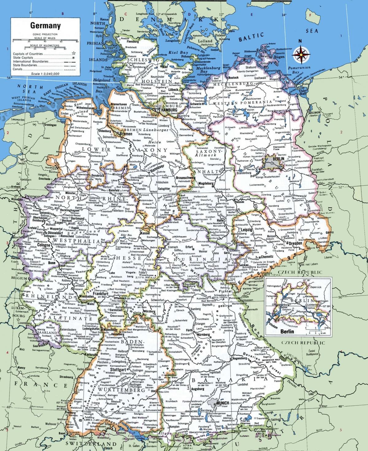 Mappa della città di Germania