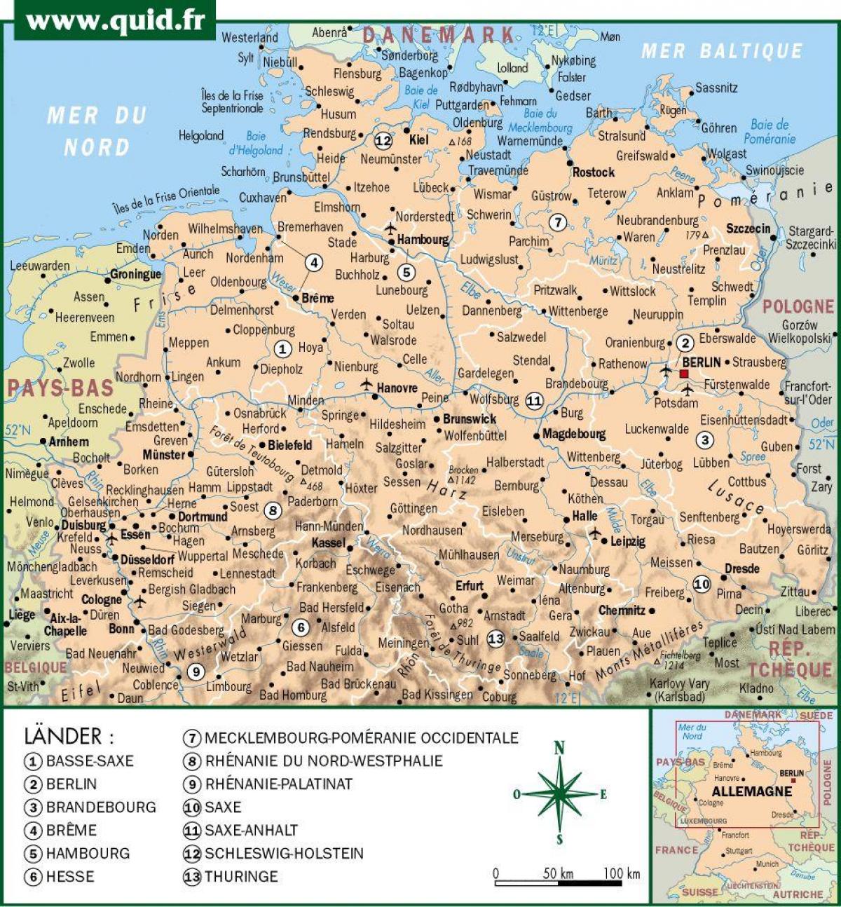 Mappa Nord della Germania